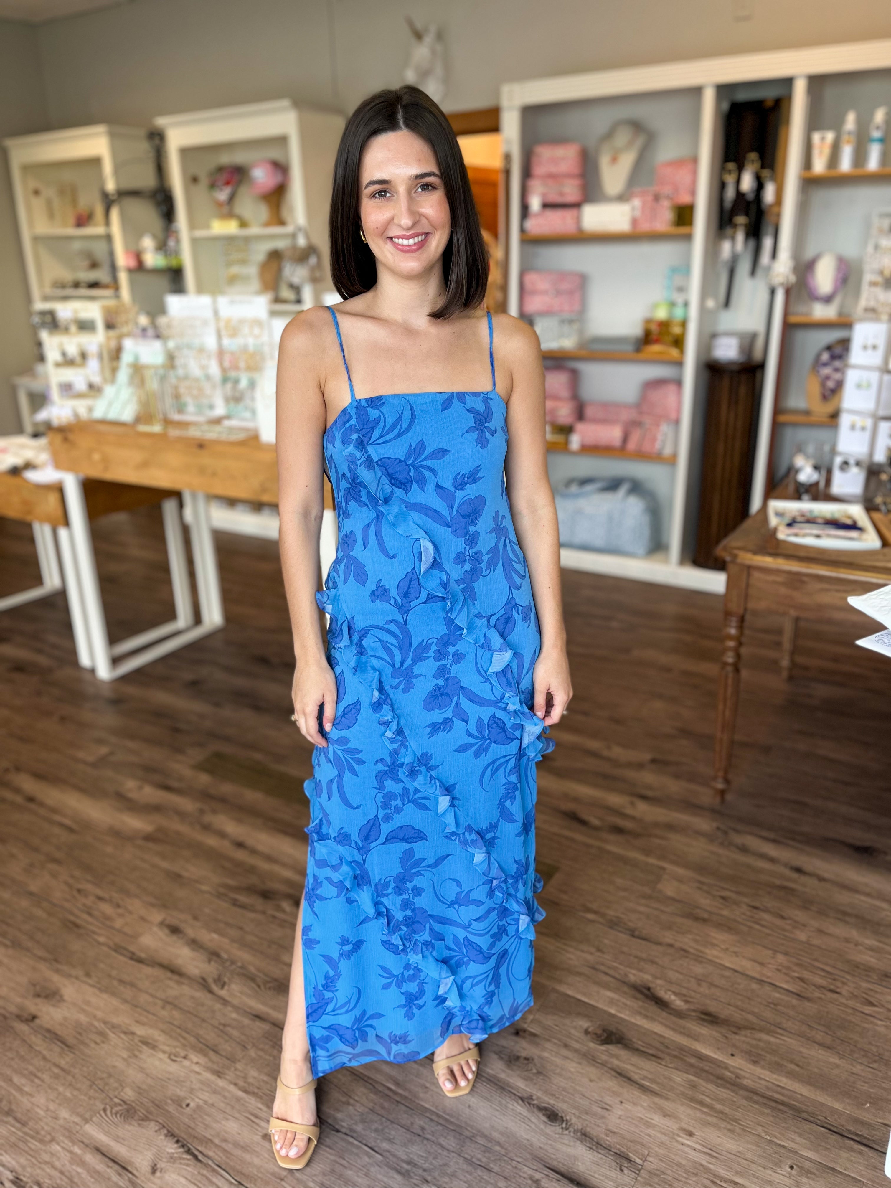 Jeanne Ruffle Maxi Dress – Tapestry Inc
