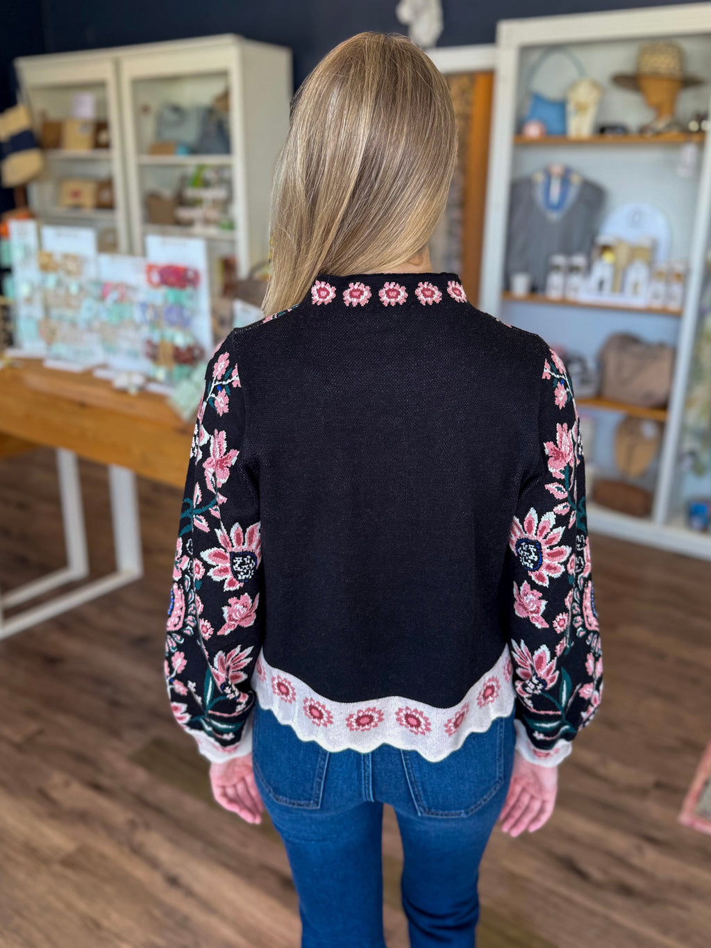 Black Floral Sweater