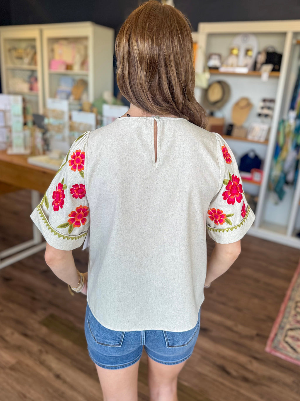 Red Floral Top