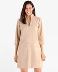 Callie Faux Suede Dress in Camel