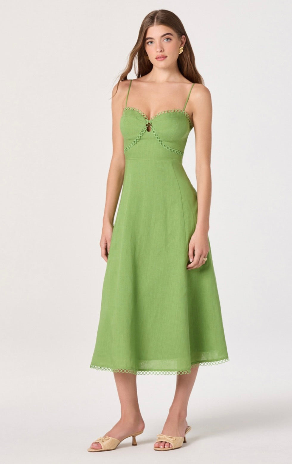 Christie Green Midi Dress