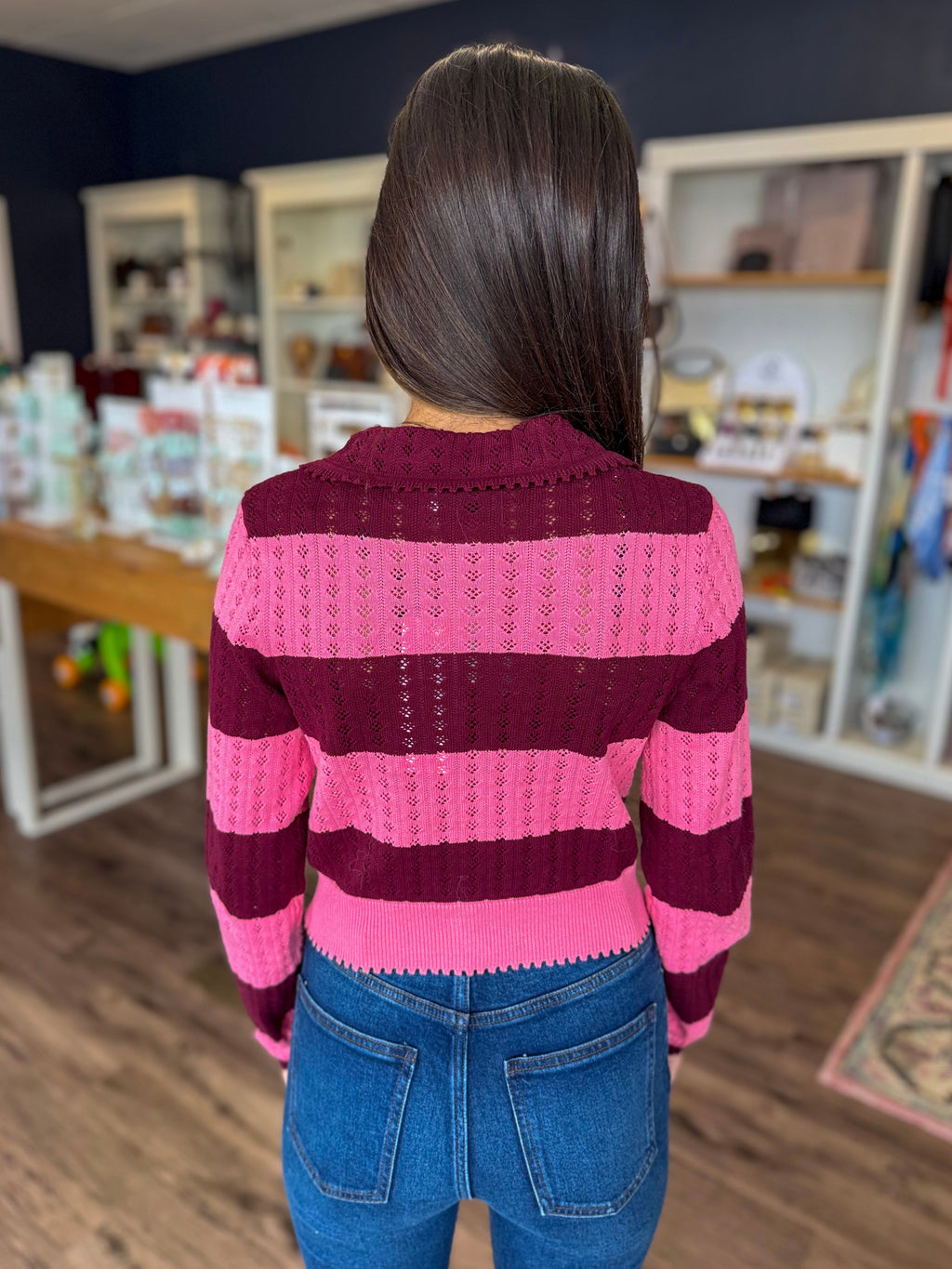 Lourdes Stripe Cardi Sweater