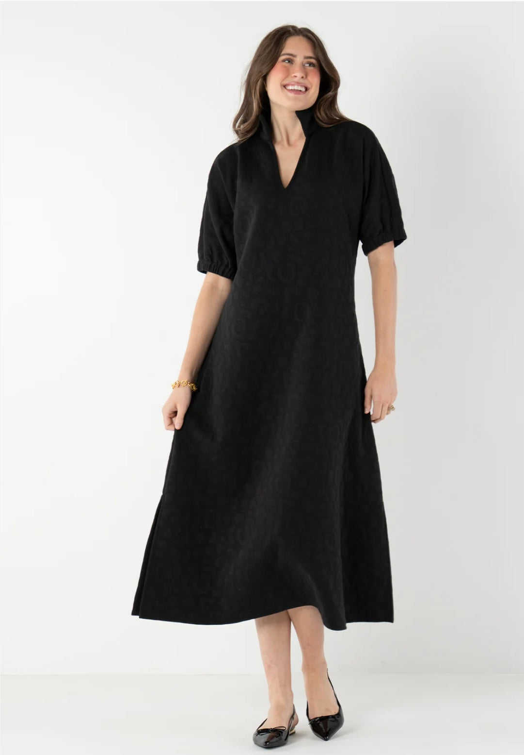 Poppy Maxi Dress in Black Cheetah