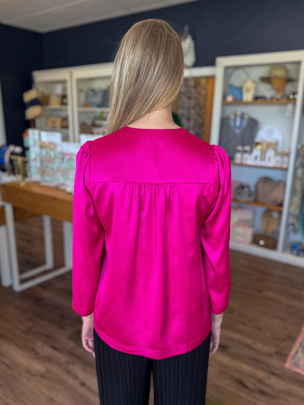 Silk Breeze Zipper Blouse