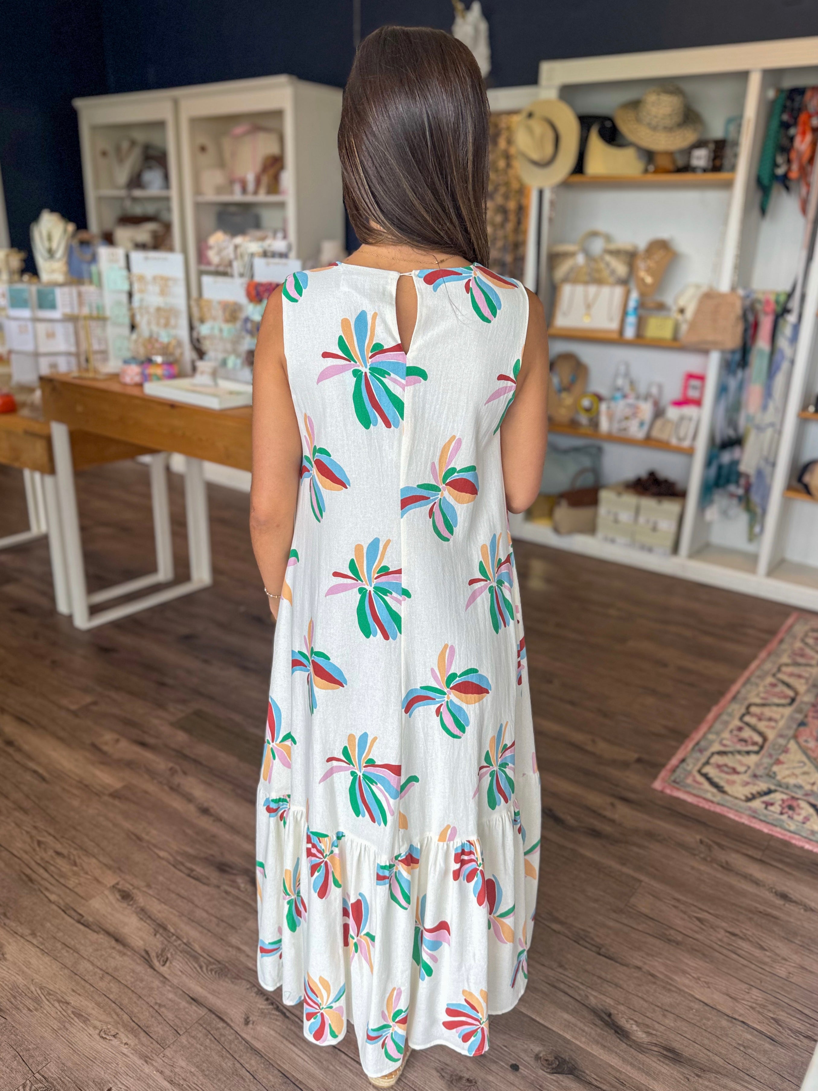 Floral Pinwheel Maxi Dress
