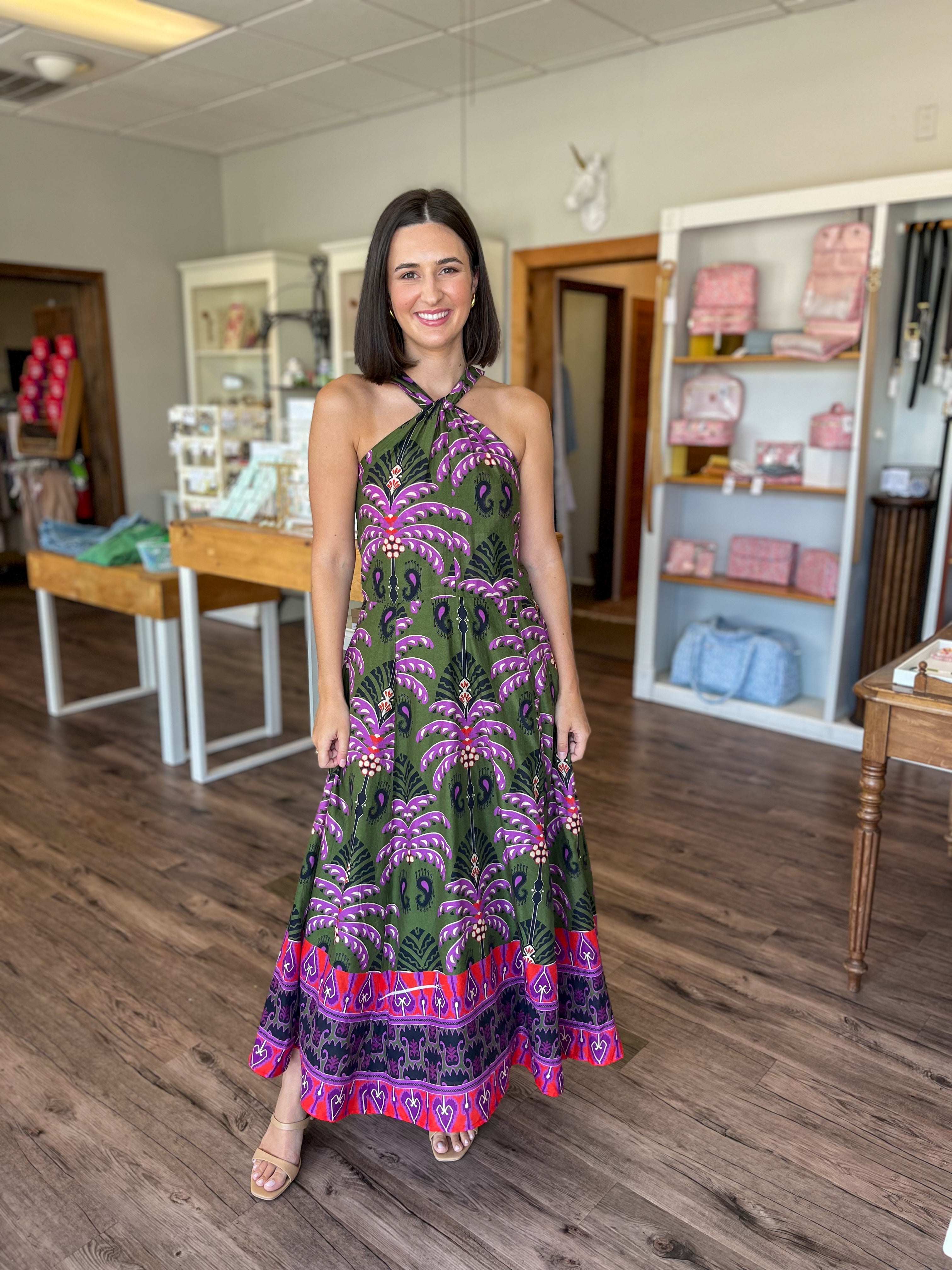 Miriam Dress in Decorative Frond