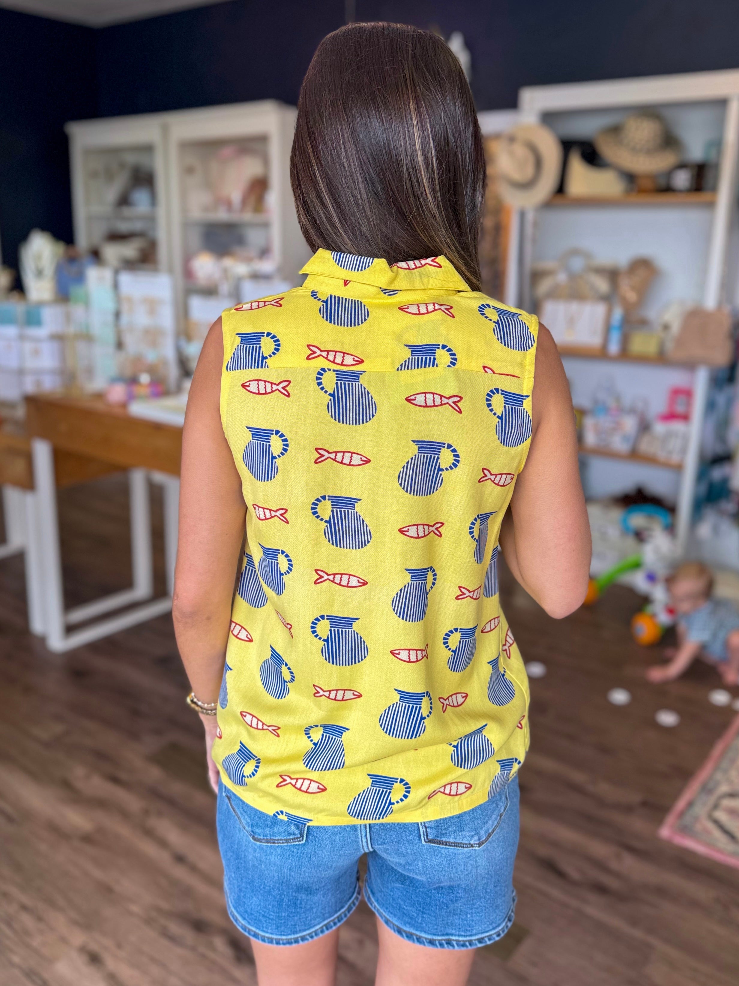 Fish and Vases Blouse