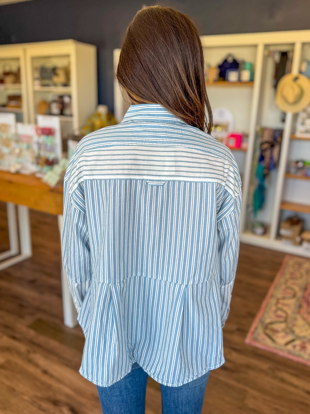 Annie Stripe Babydoll Blouse