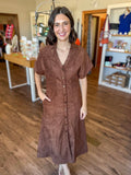 Brown Suede Maxi Dress