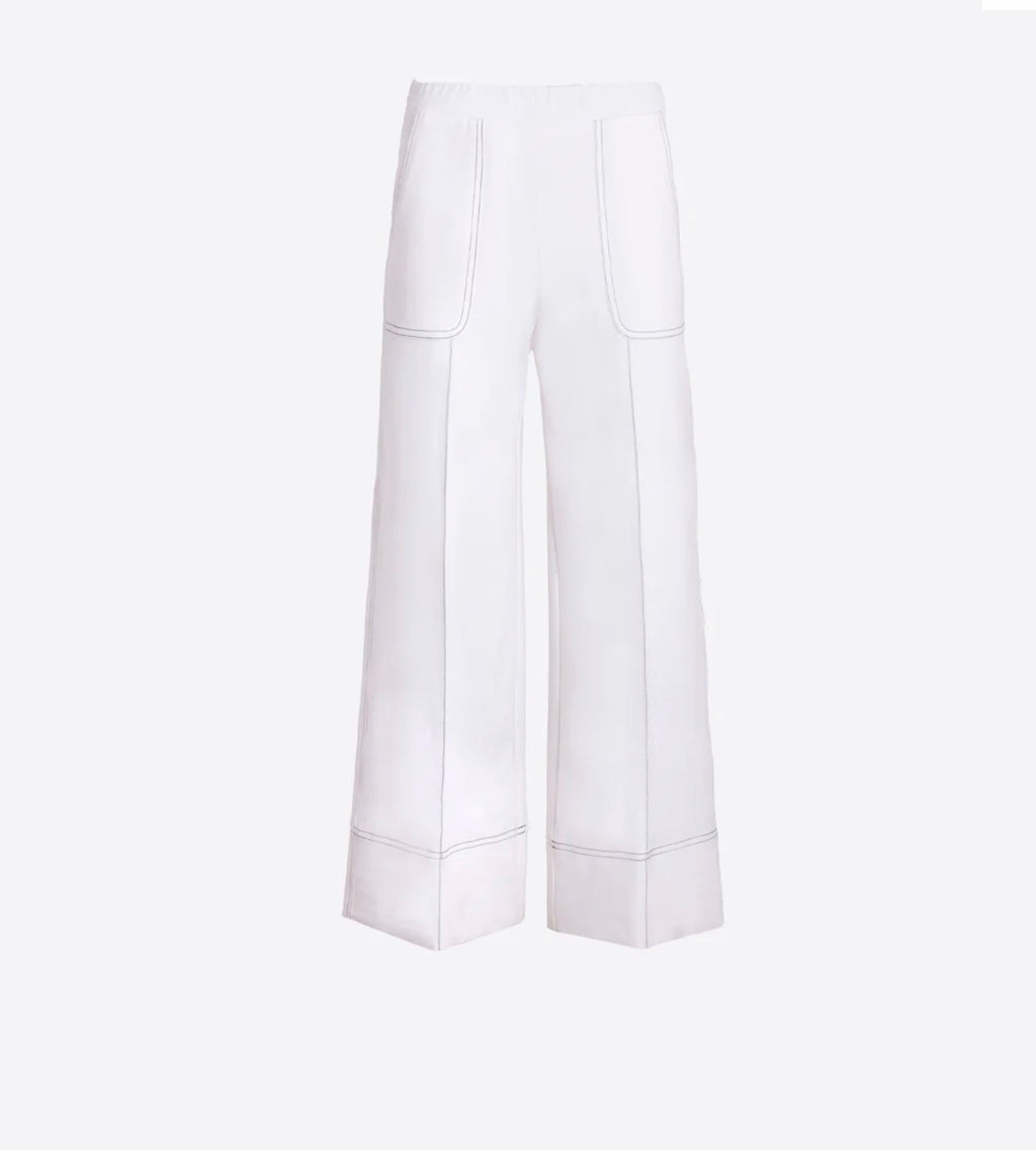 White and Navy Stitching Pant