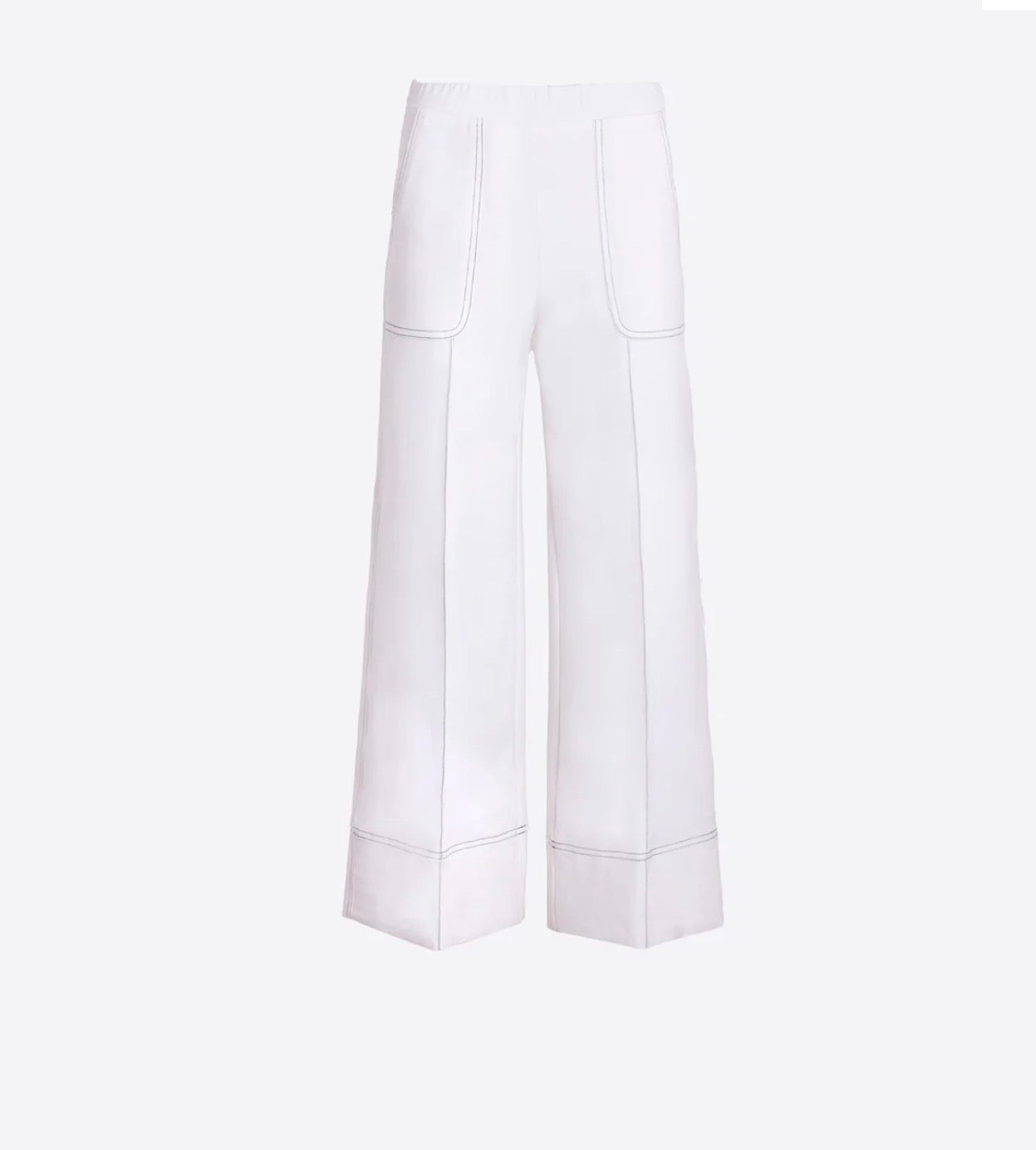 White and Navy Stitching Pant
