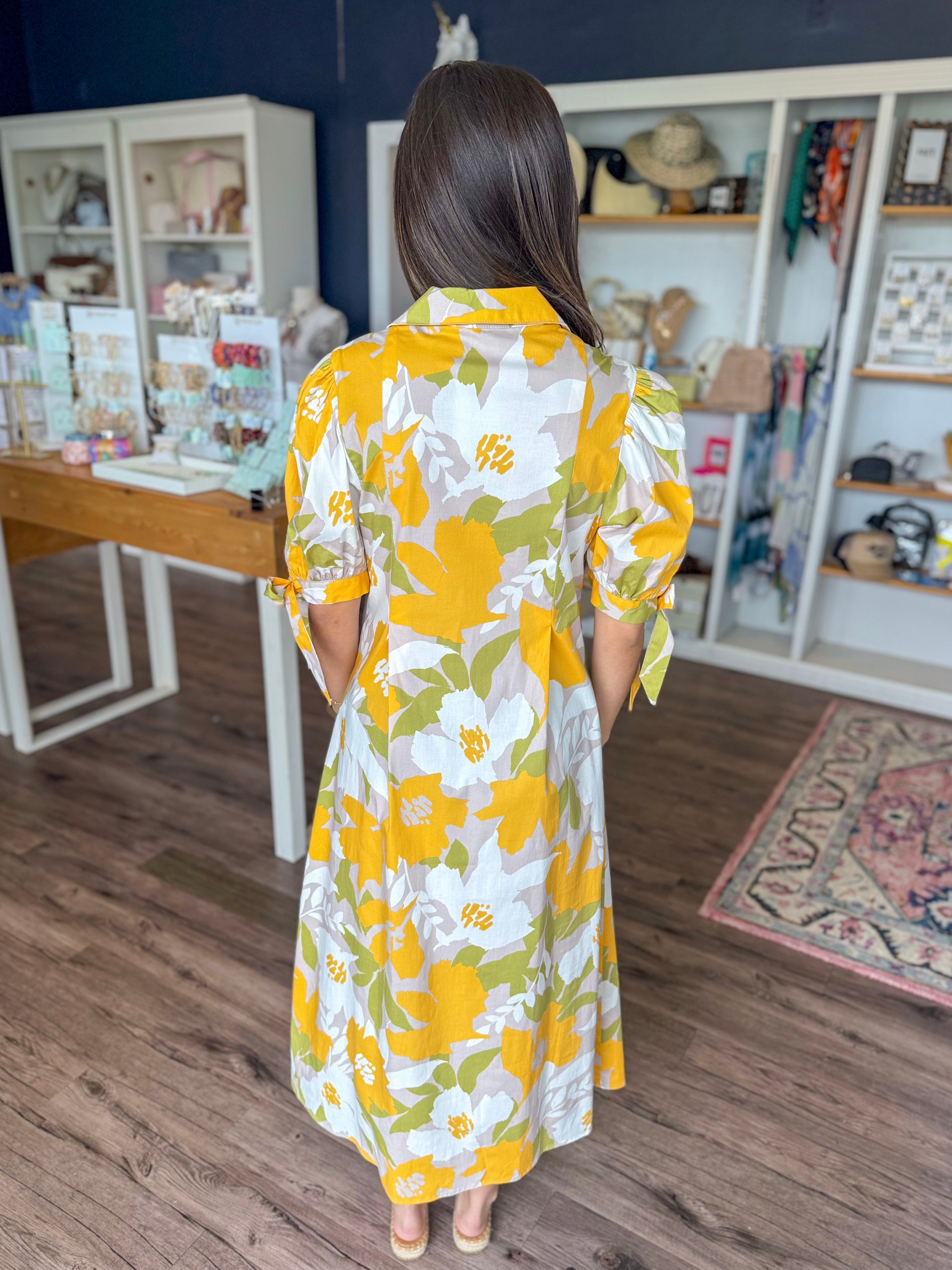 Big Bloom Butter Yellow Floral Dress
