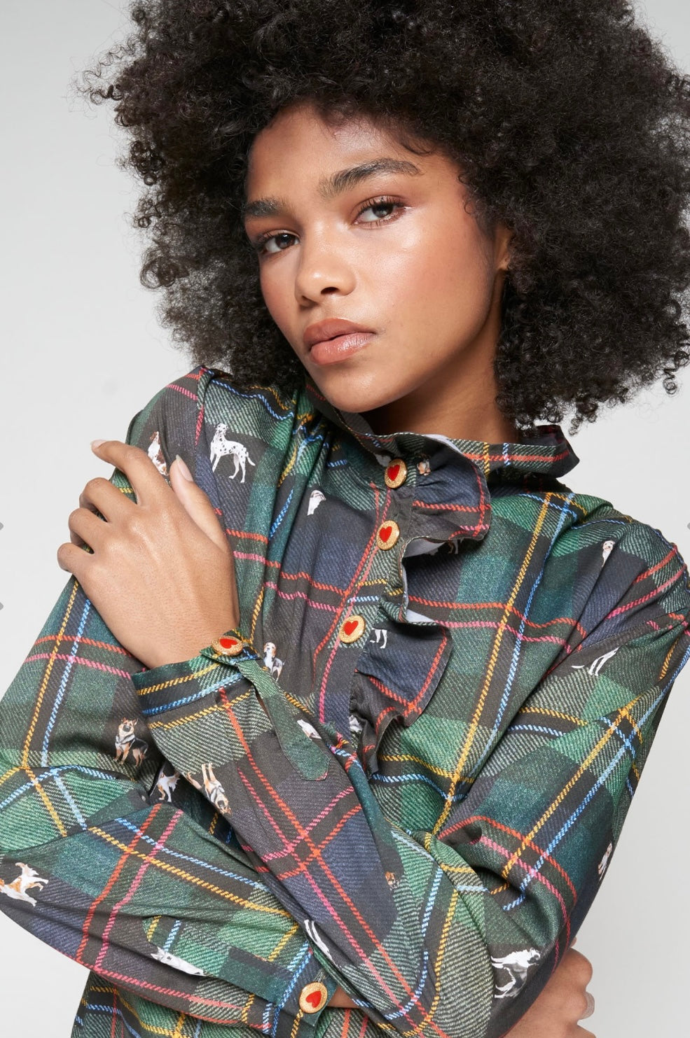 Escoces Plaid Dog Blouse