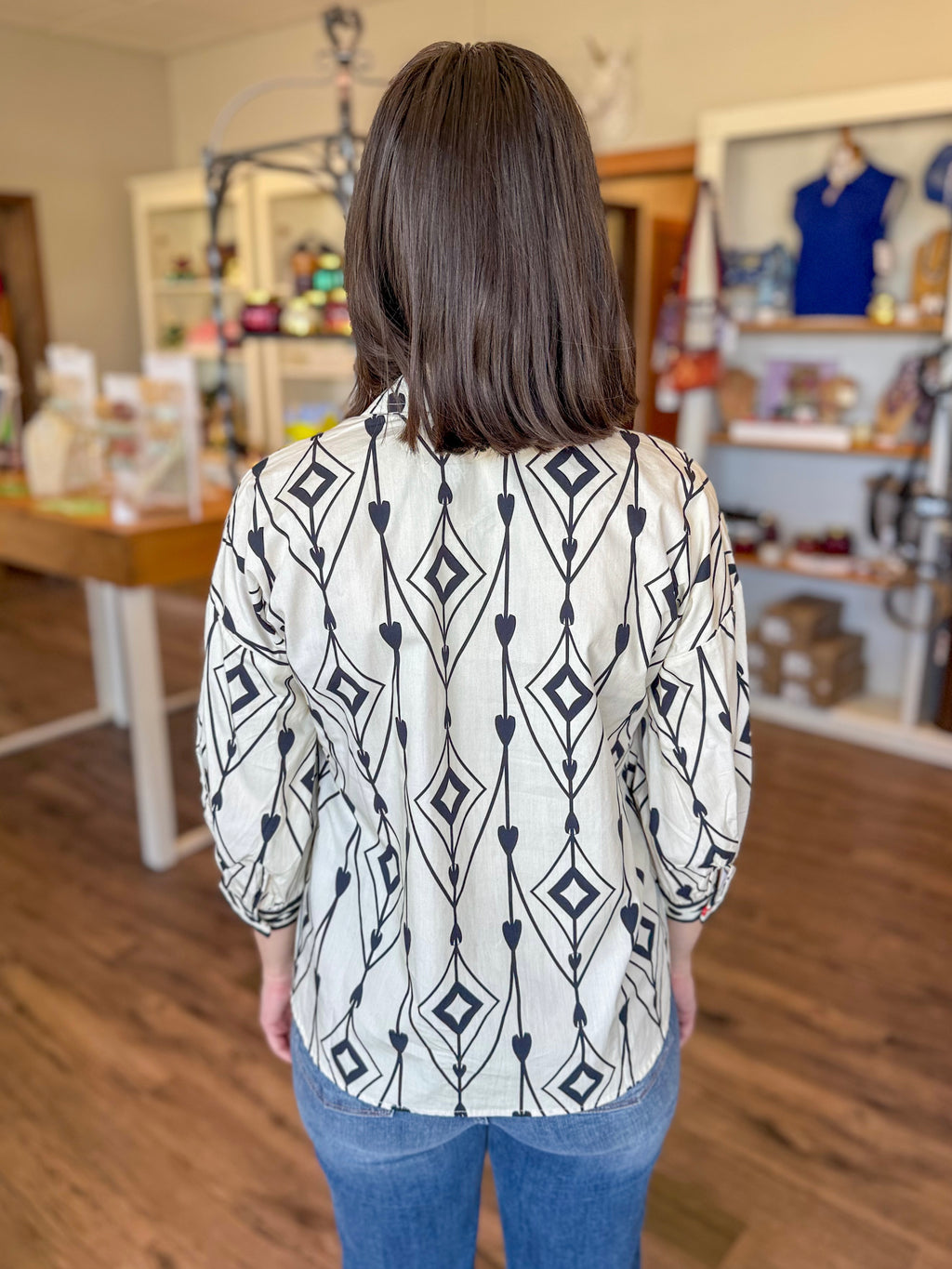 Elsa Top in Arrow Motifs