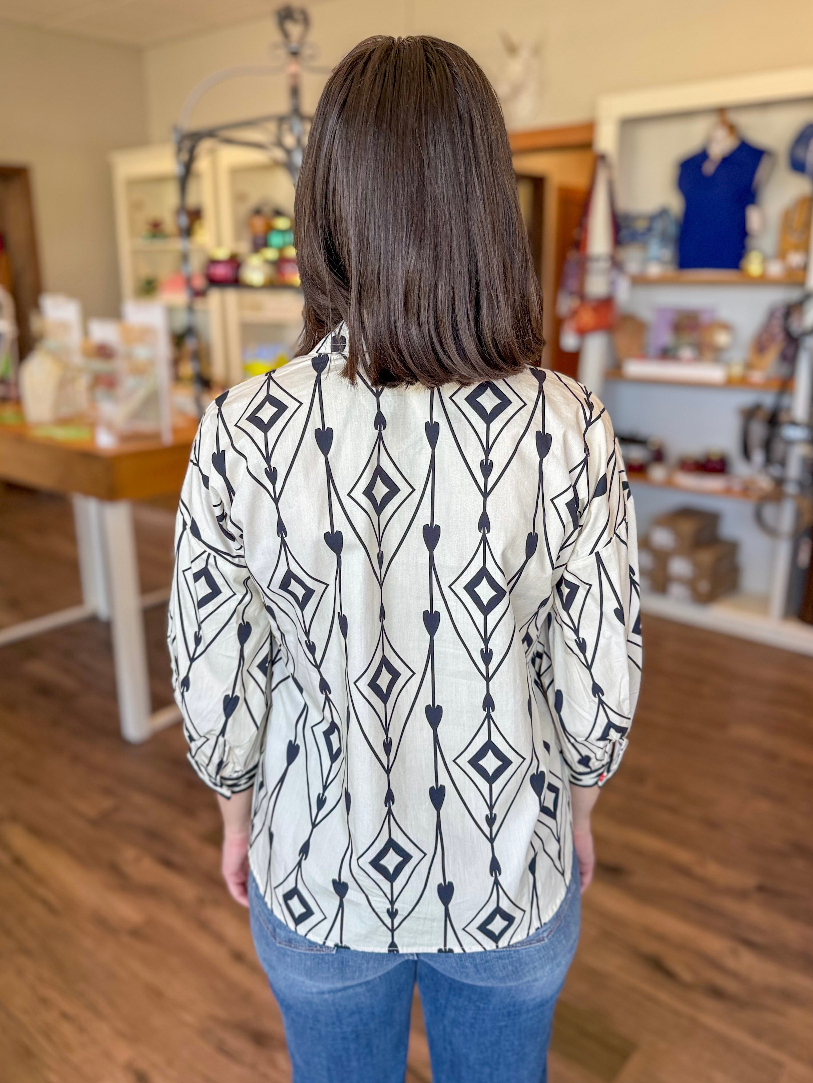 Elsa Top in Arrow Motifs