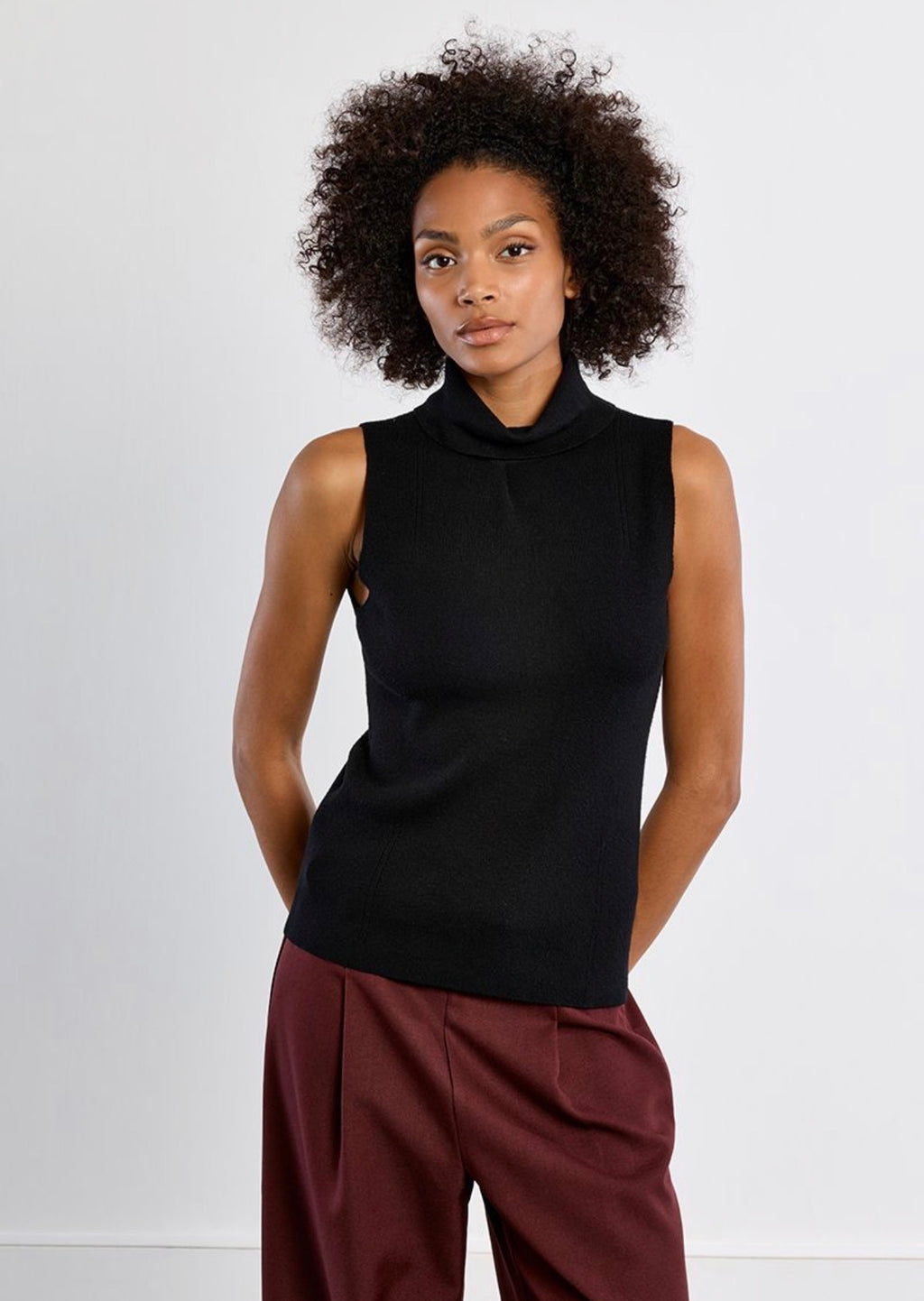 Black Sleeveless Sweater