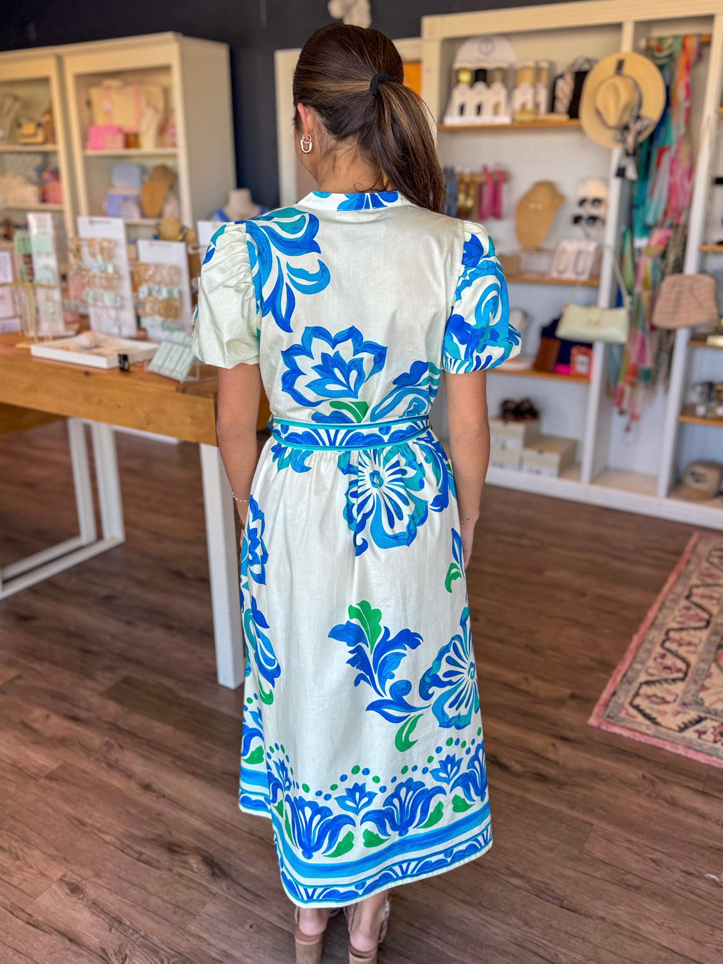 Nova Maxi Dress in Ocean Bloom