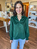 Suede Top in Hunter