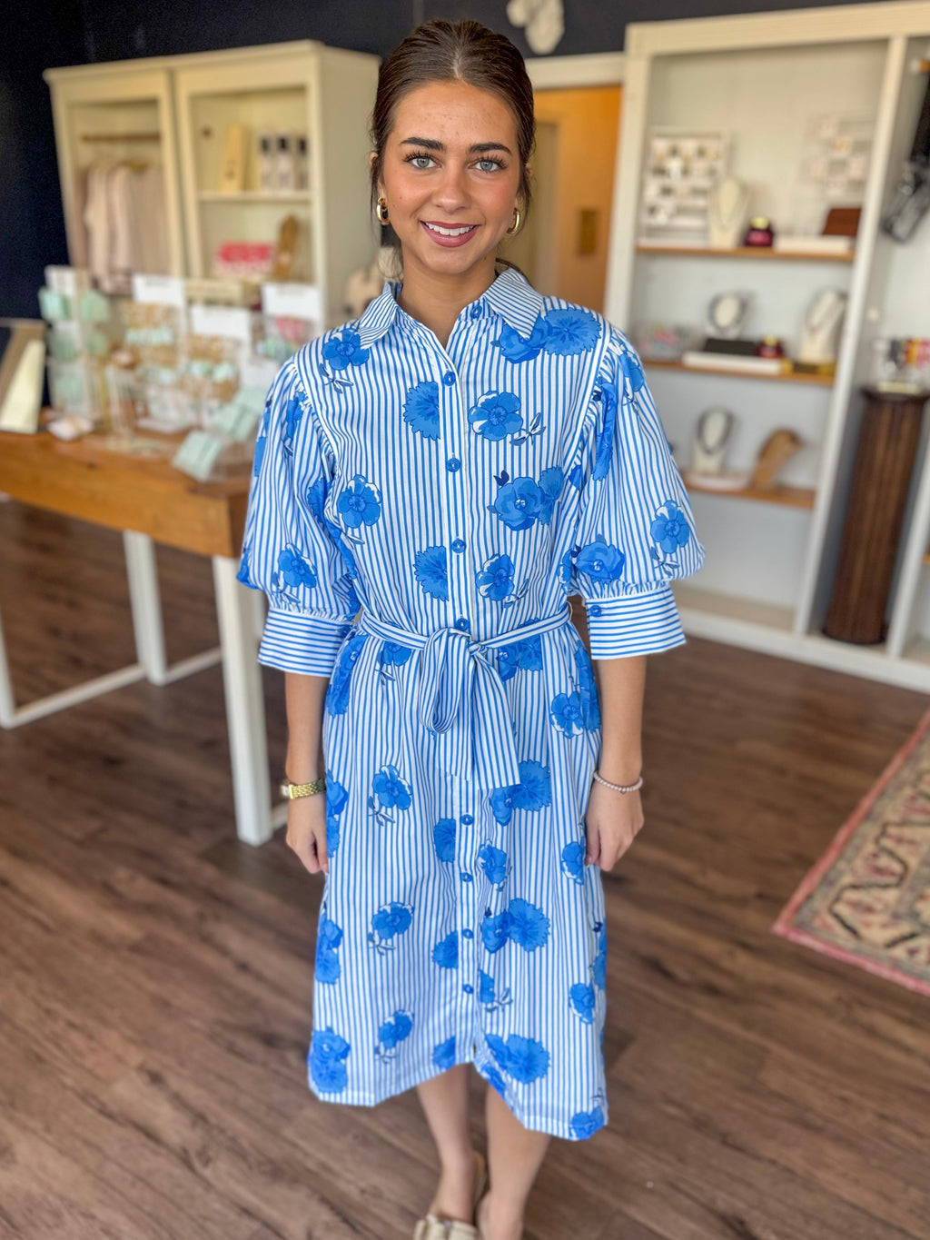 Bluebell Stripe Midi Dress