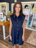 Albie Navy Suede Dress