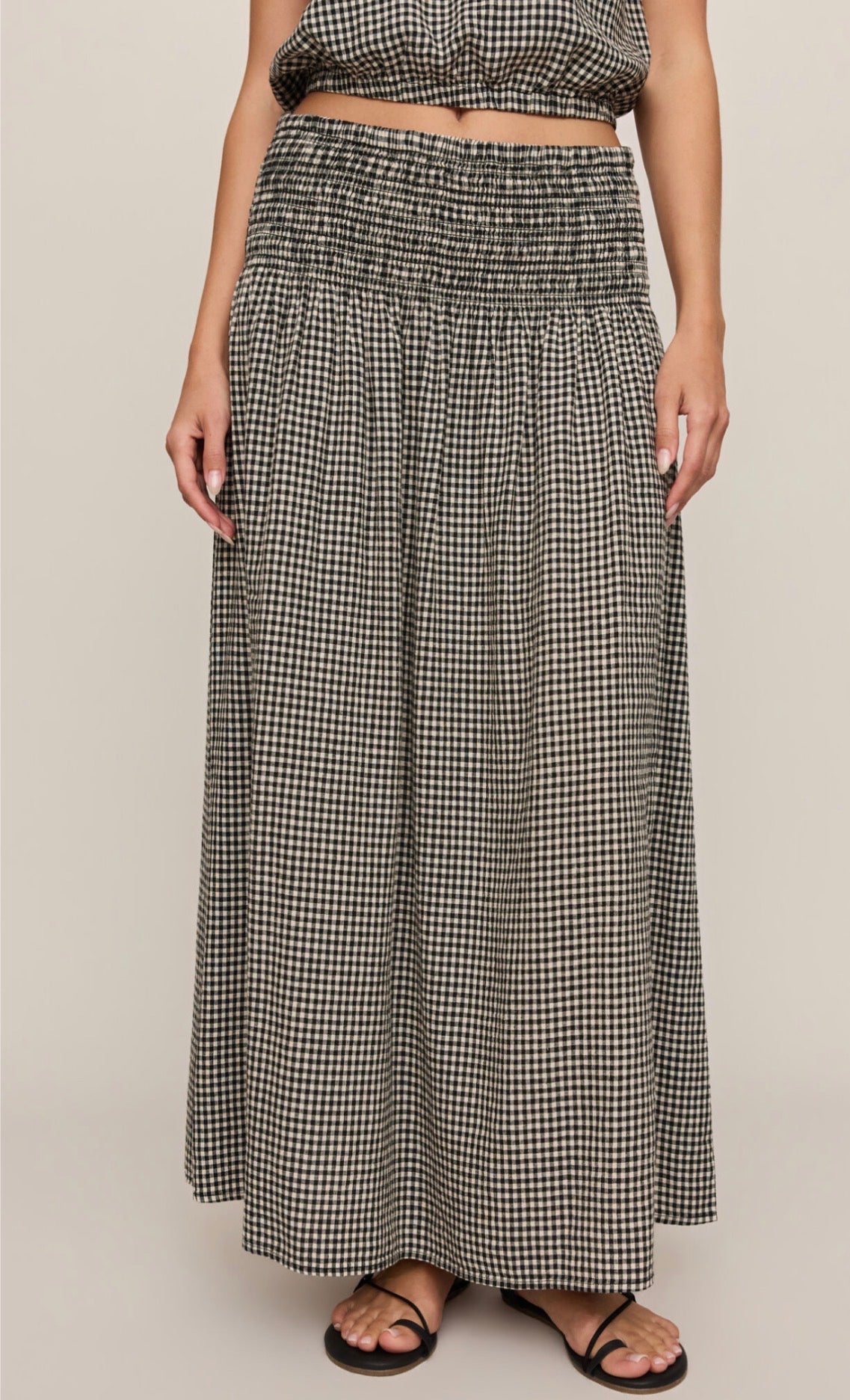 Brooke Gingham Smocked Waist Skirt