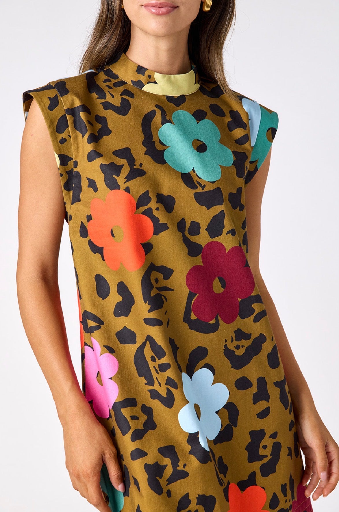 Beatrix Dress in Happy Leopard