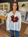 Flower Appliqué Blouse￼