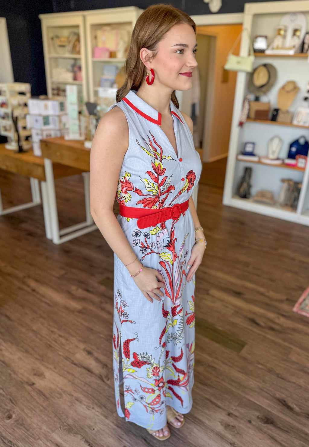 Jill Midi Seascape Dress