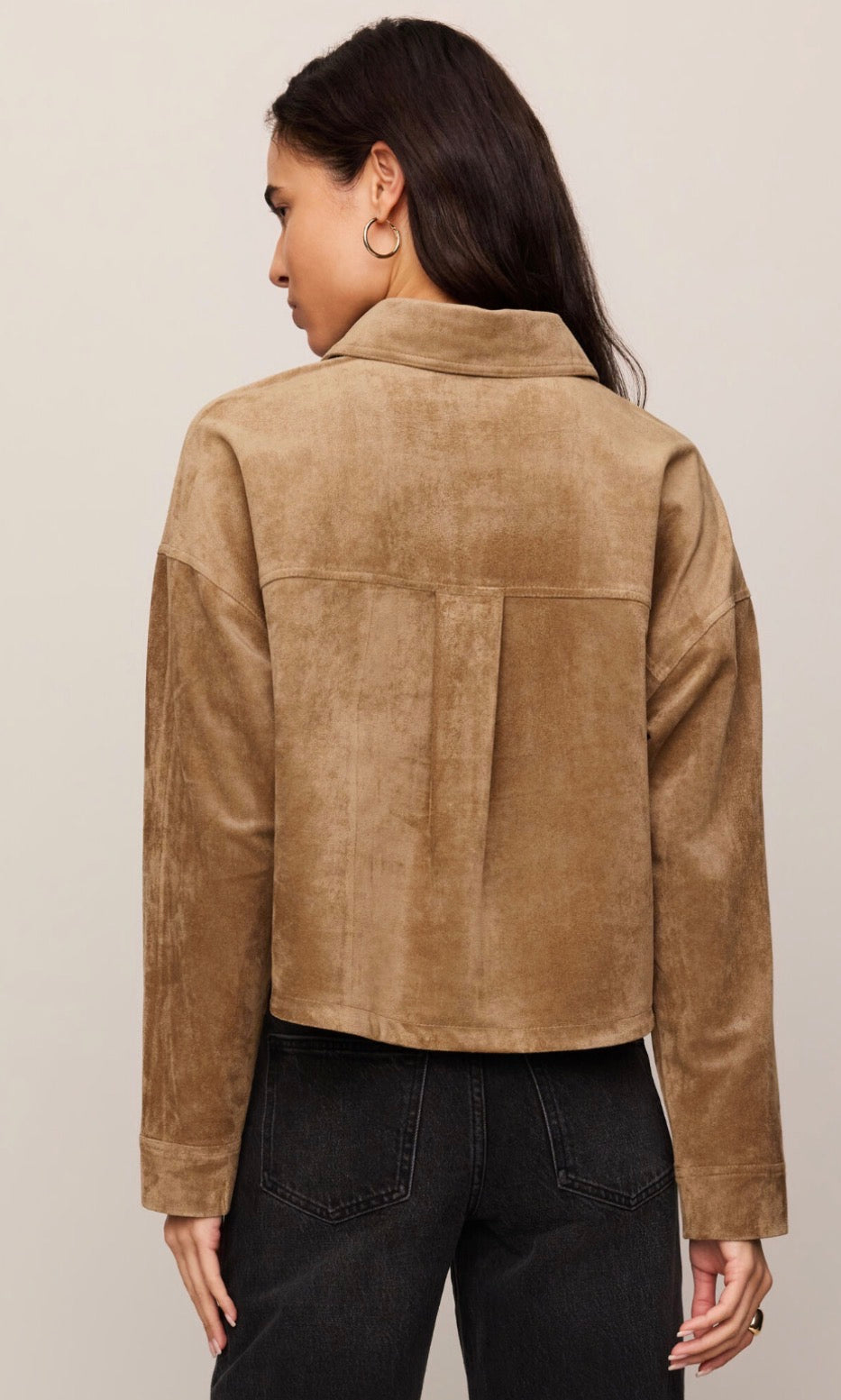 All Day Cropped Suede Jacket