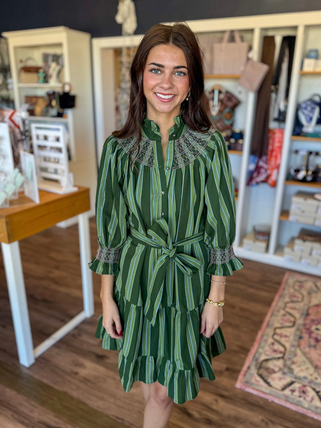 Striped Smocked Dress