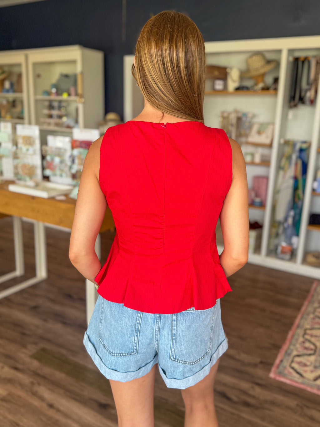 Red Peplum Top