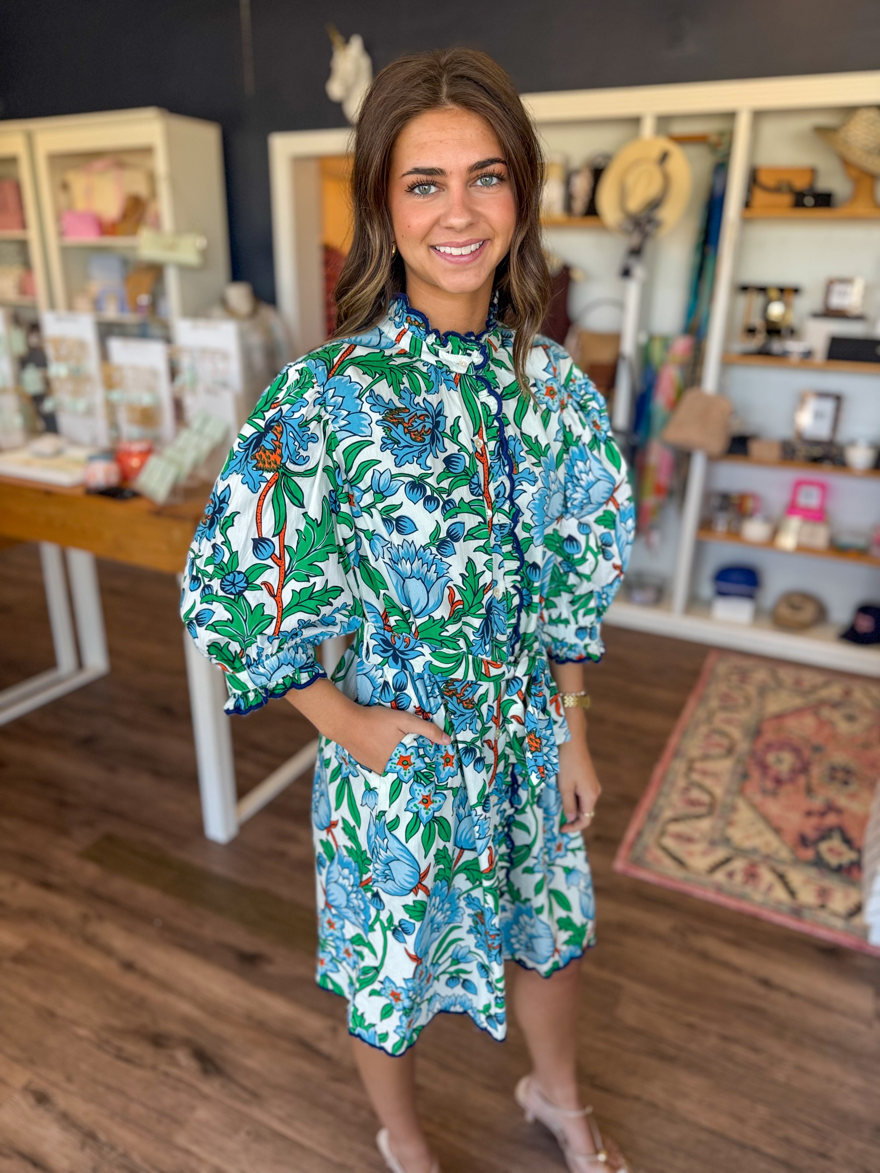 Floral Scallop Dress