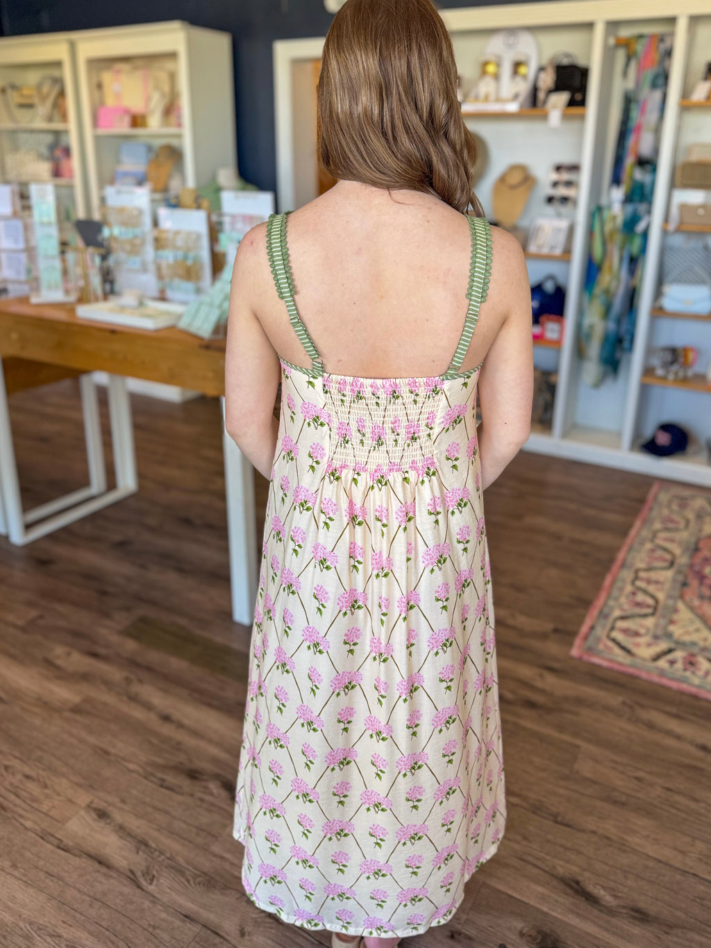 Baby Pink and Green Floral Maxi