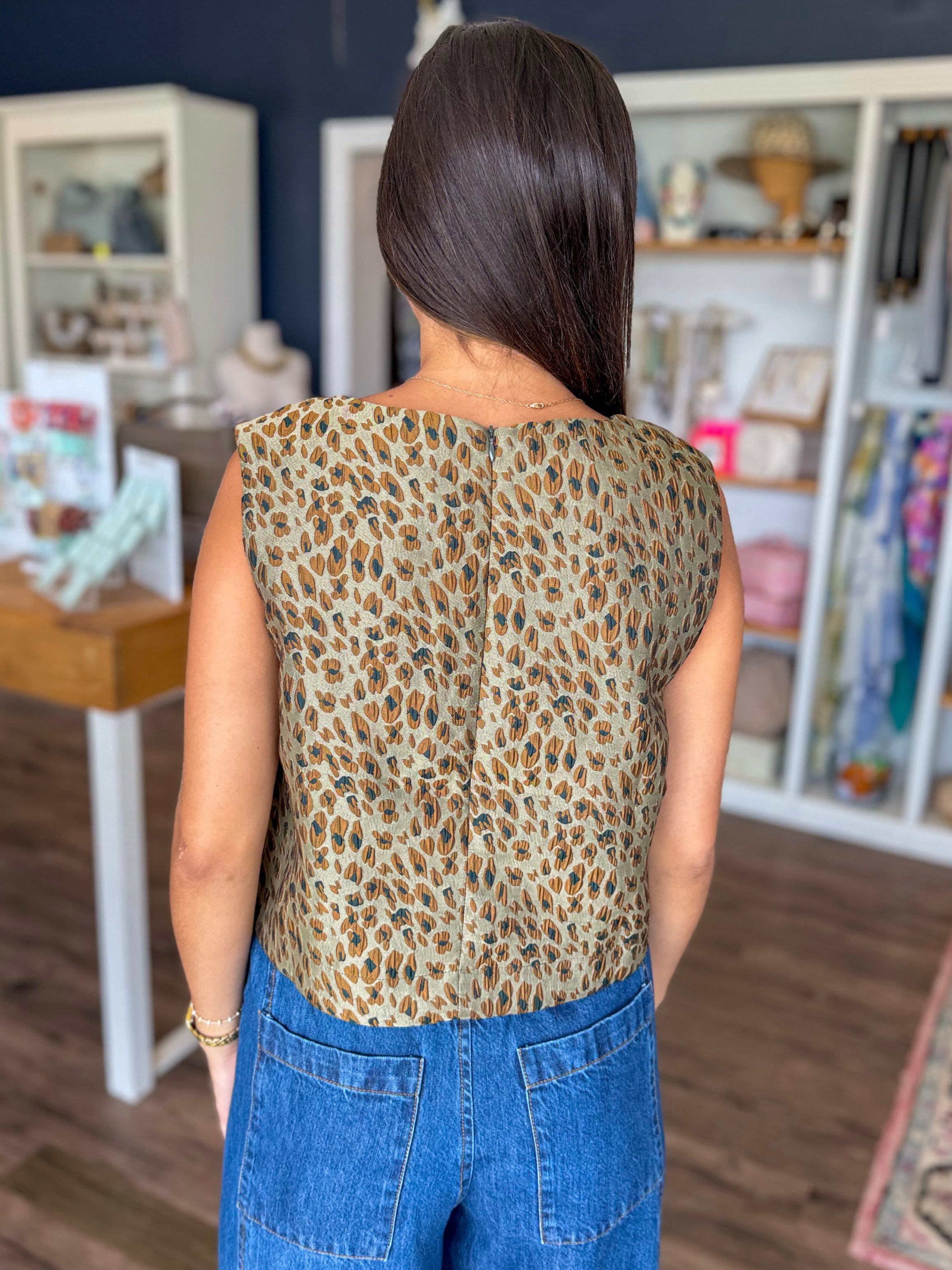 Leopard Textured Top