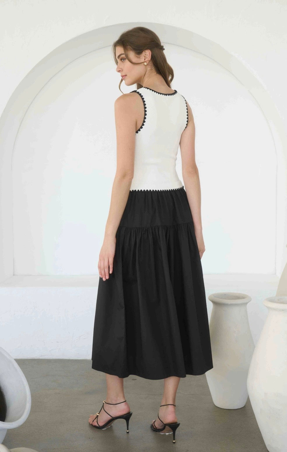Black and White Mix Maxi Dress