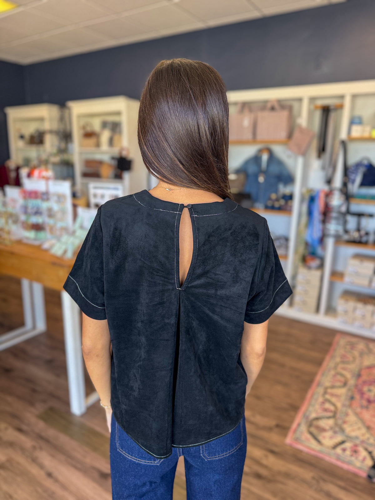 Juliette Suede Top in Black