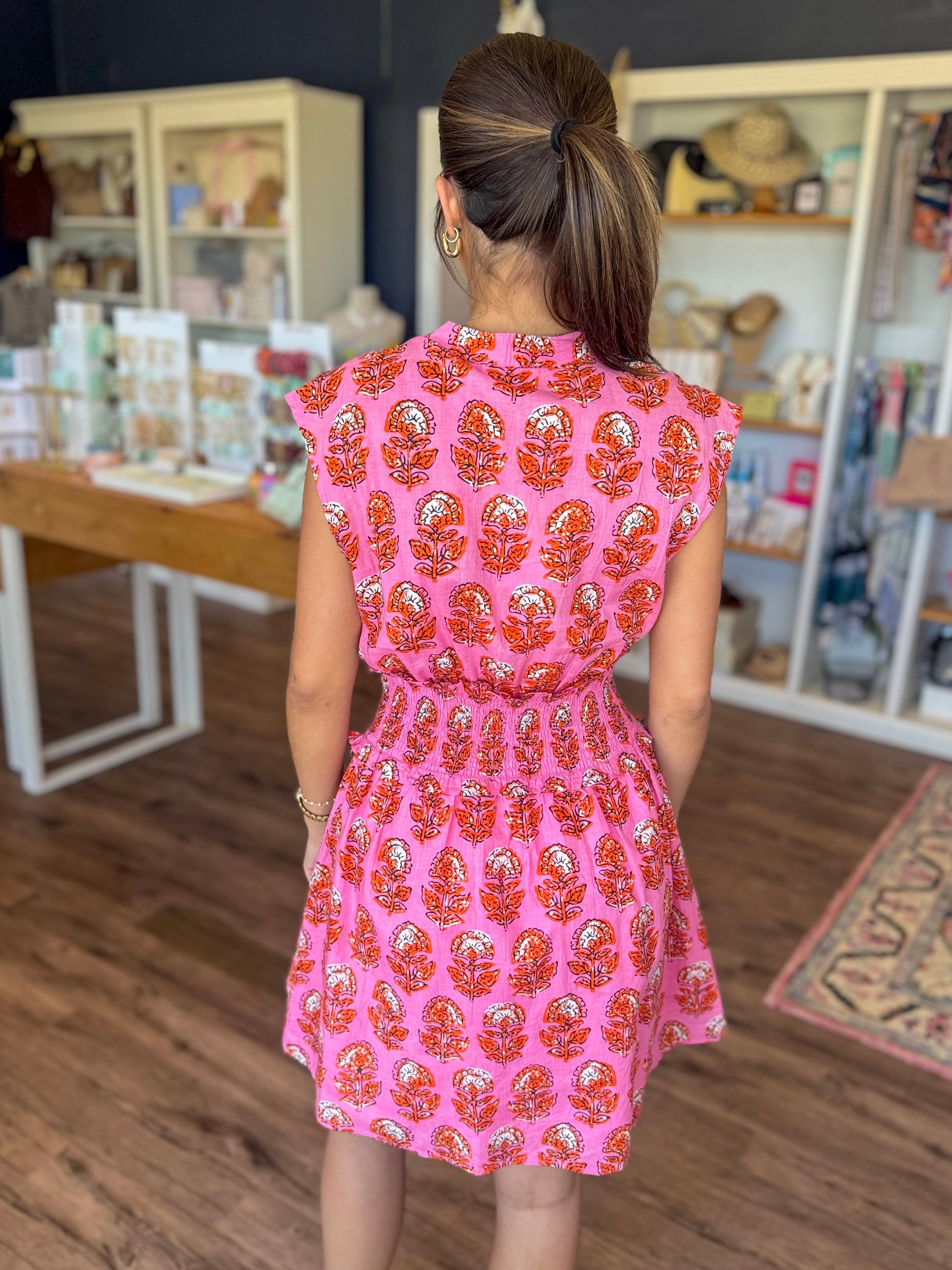 Summer Sunset Pink Mini Dress