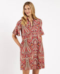 Regina Dress in Italian Paisley Claret