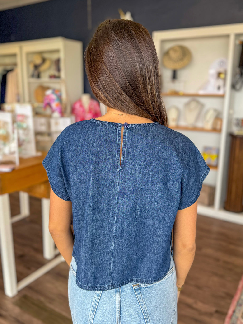 Picnic American Flag Denim Top