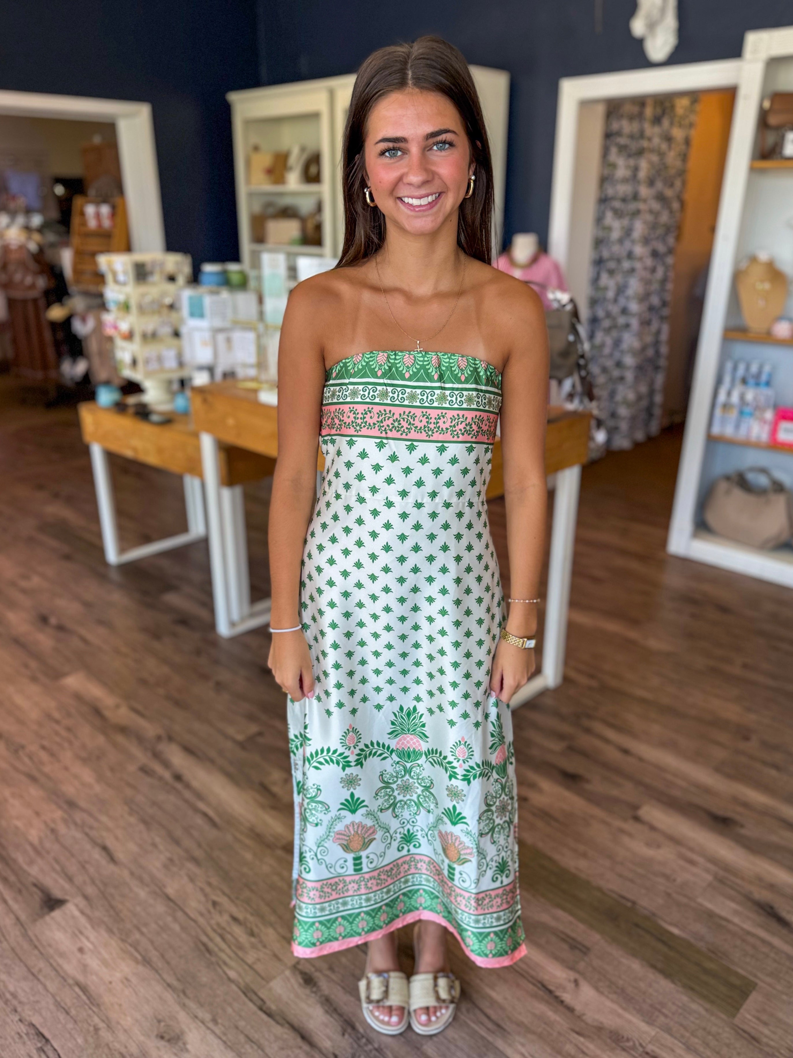 Pineapple Strapless Dress