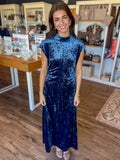 Callie Blue Velvet Maxi Dress