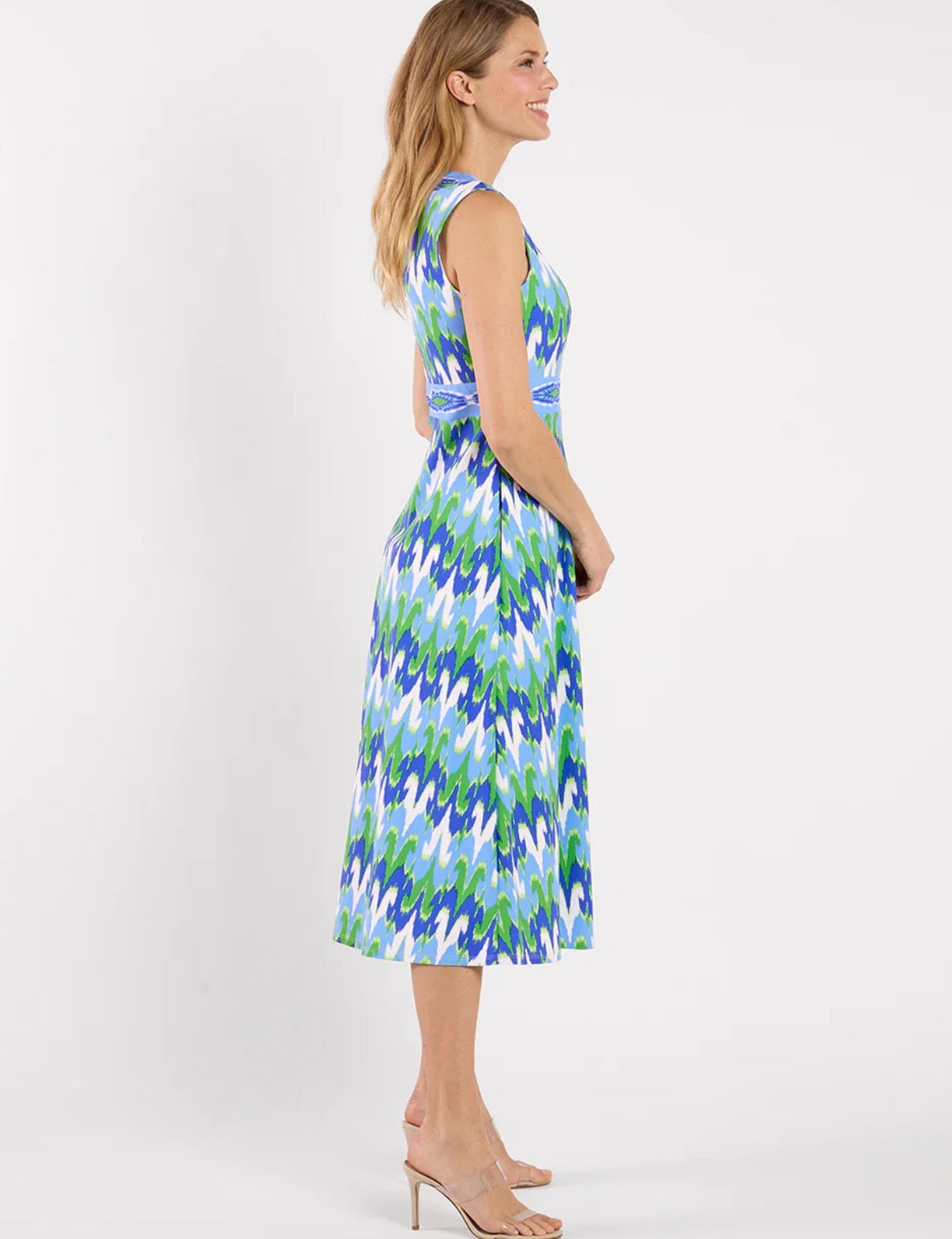 Bradley Dress in Paradise Ikat Cobalt