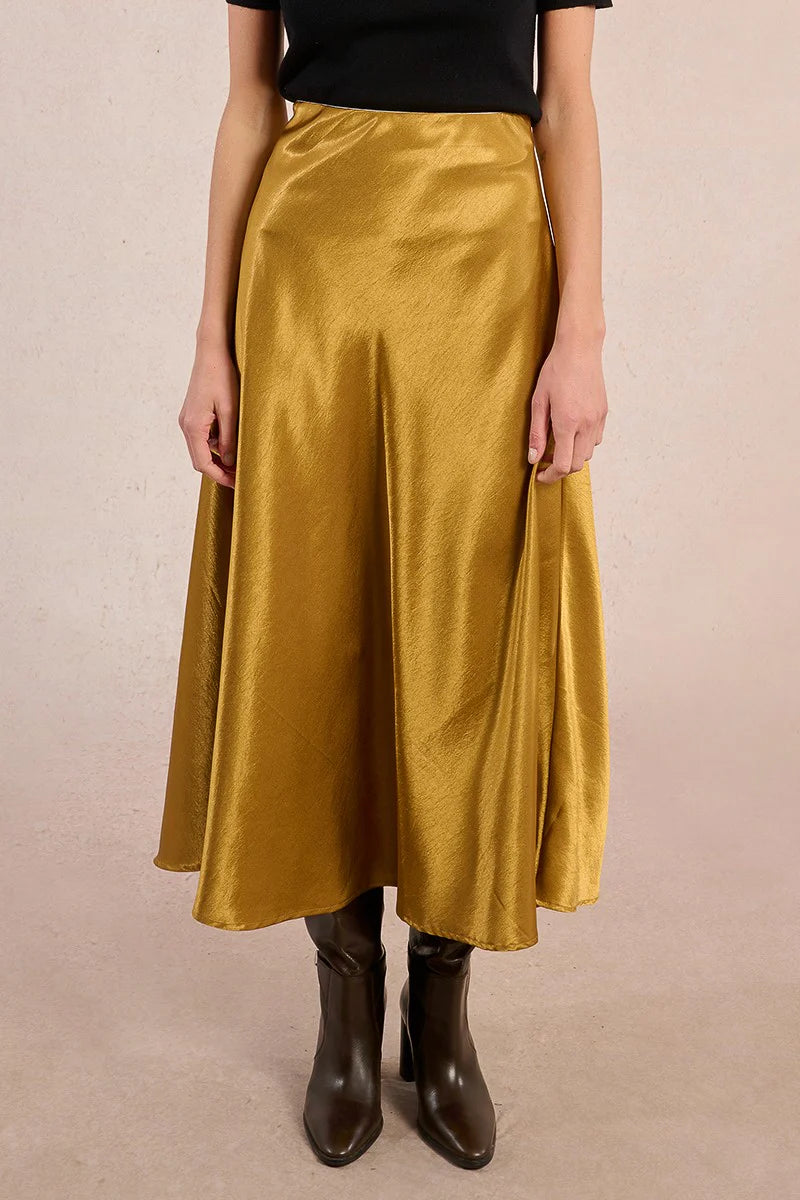 Gold Satin Skirt