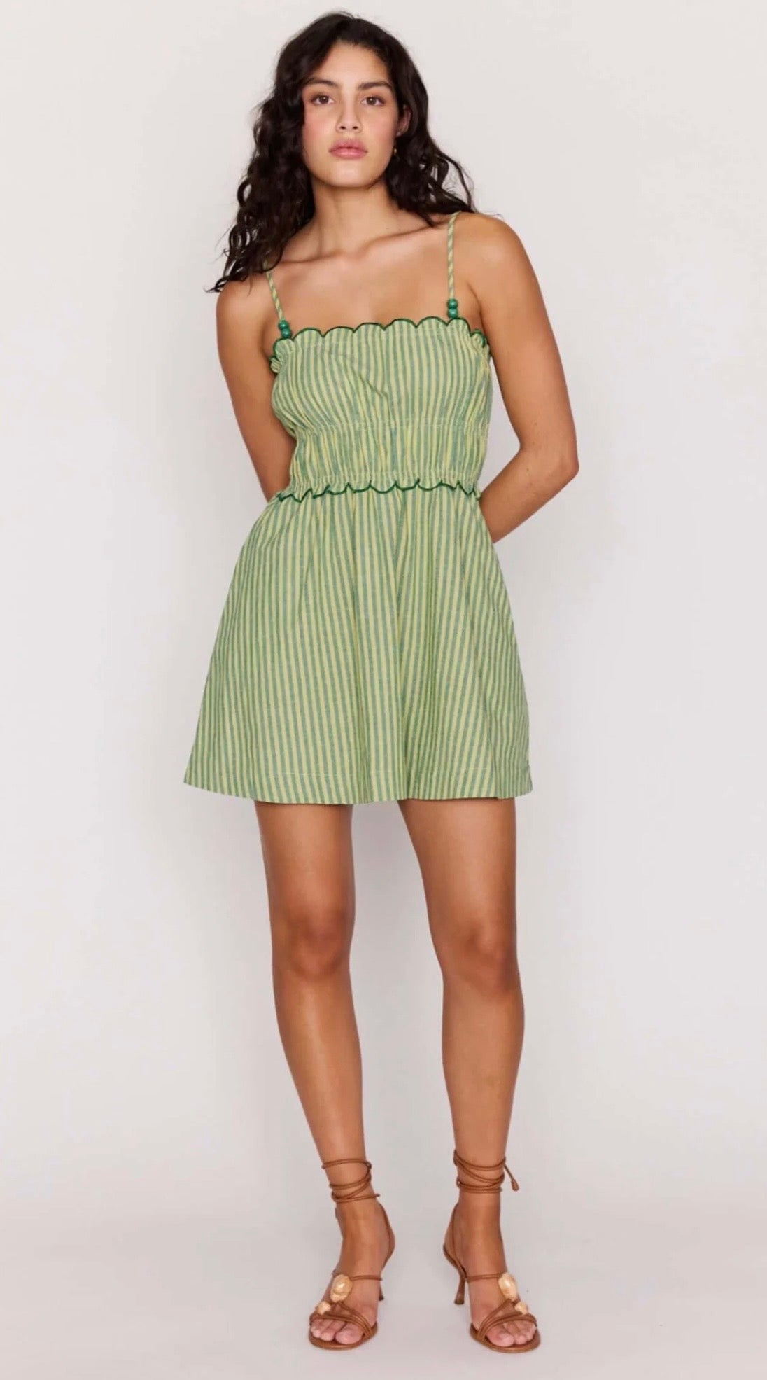 Capri Green Stripe Mini Dress