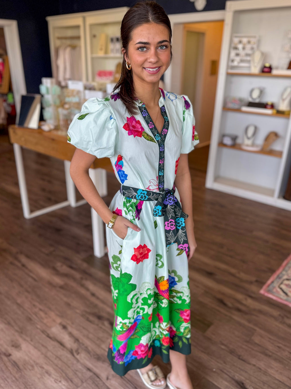 Nora Dress in Floral Flutter