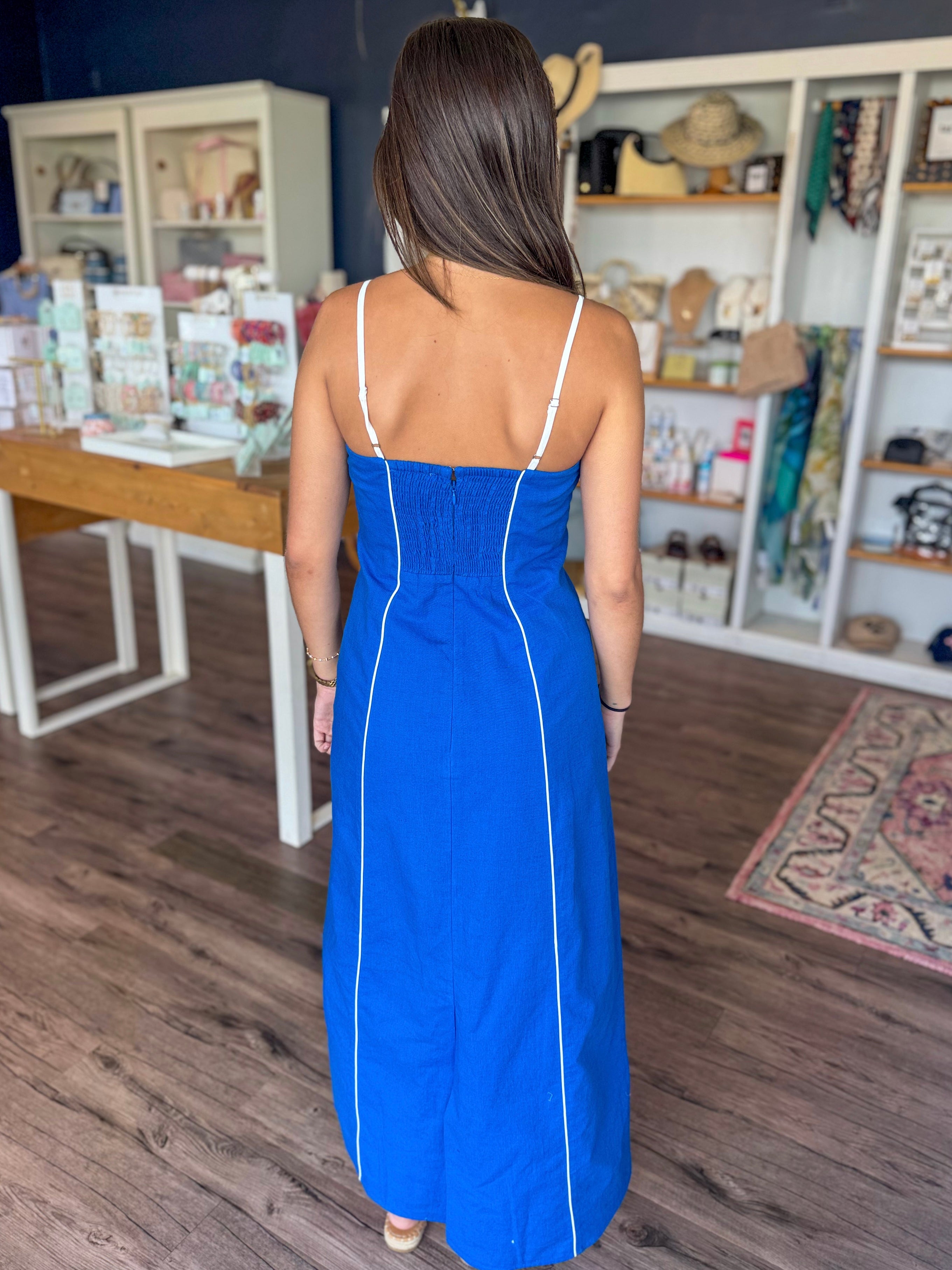 Graham Celeste Blue Midi Dress – Tapestry Inc