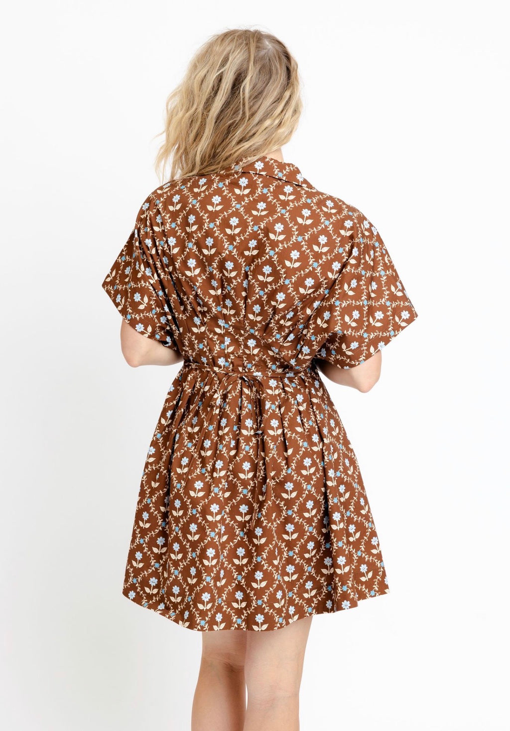Brown Floral Shirt Dress