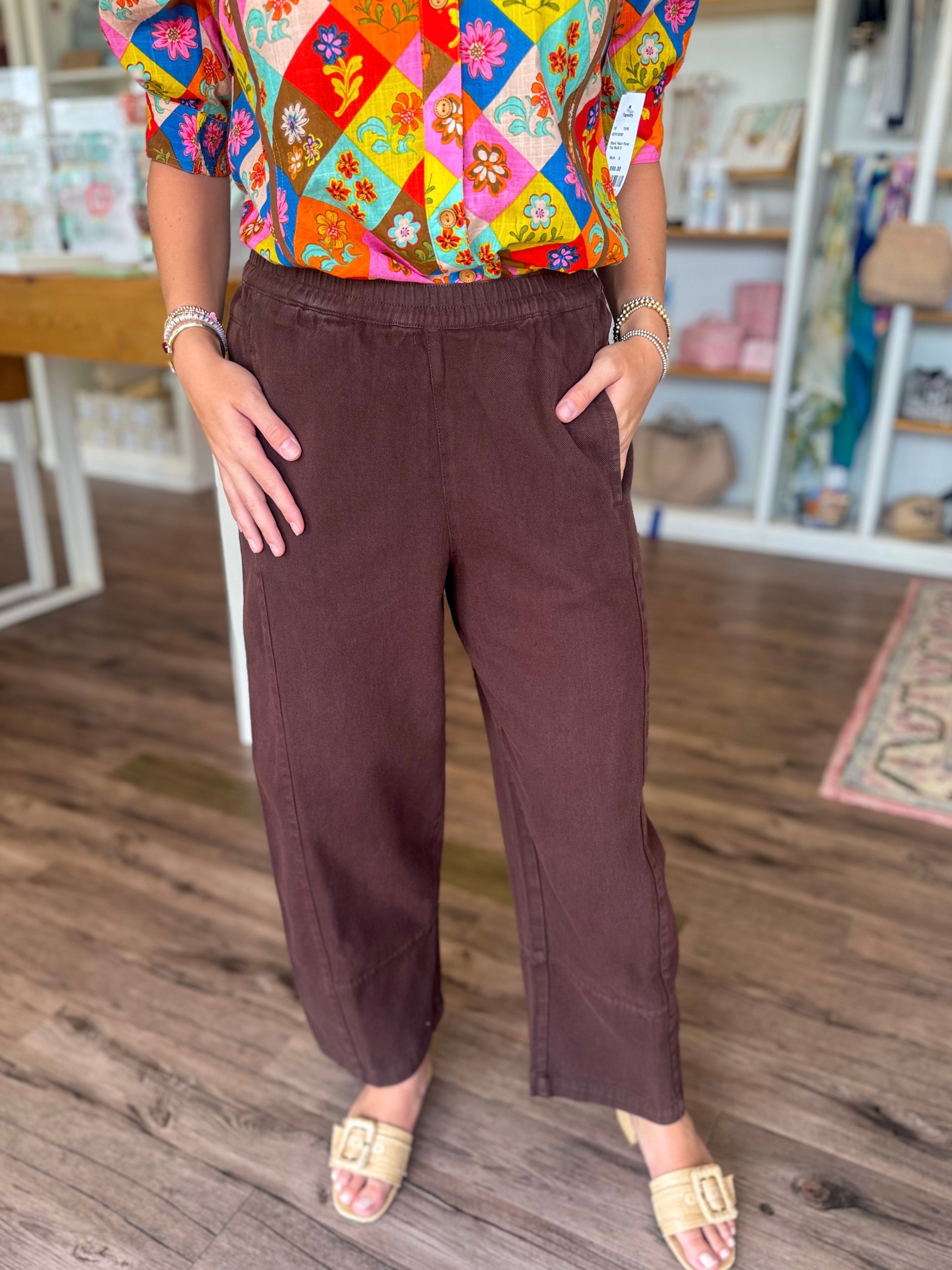 Brown Barrel Pant