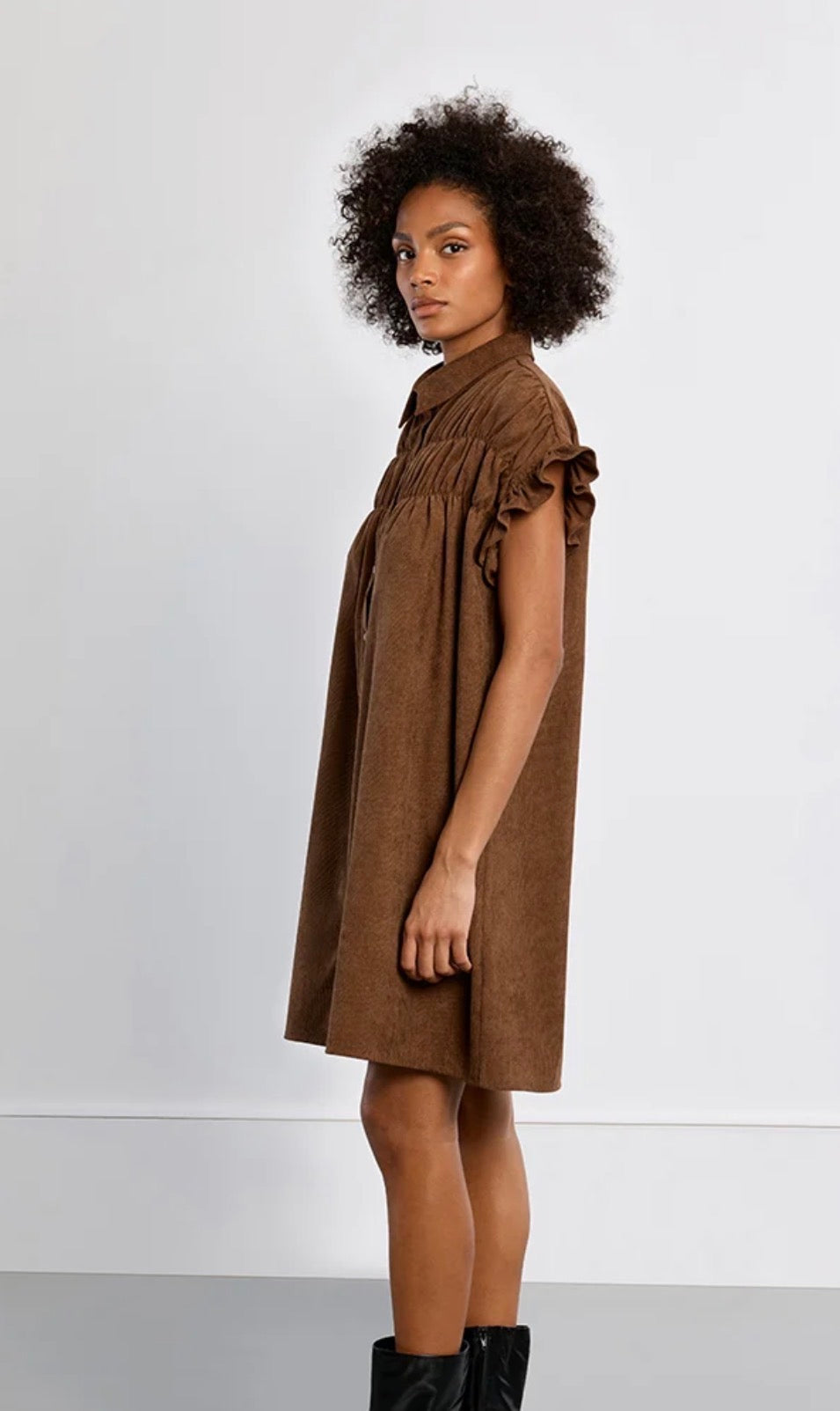 Chocolate Corduroy Dress