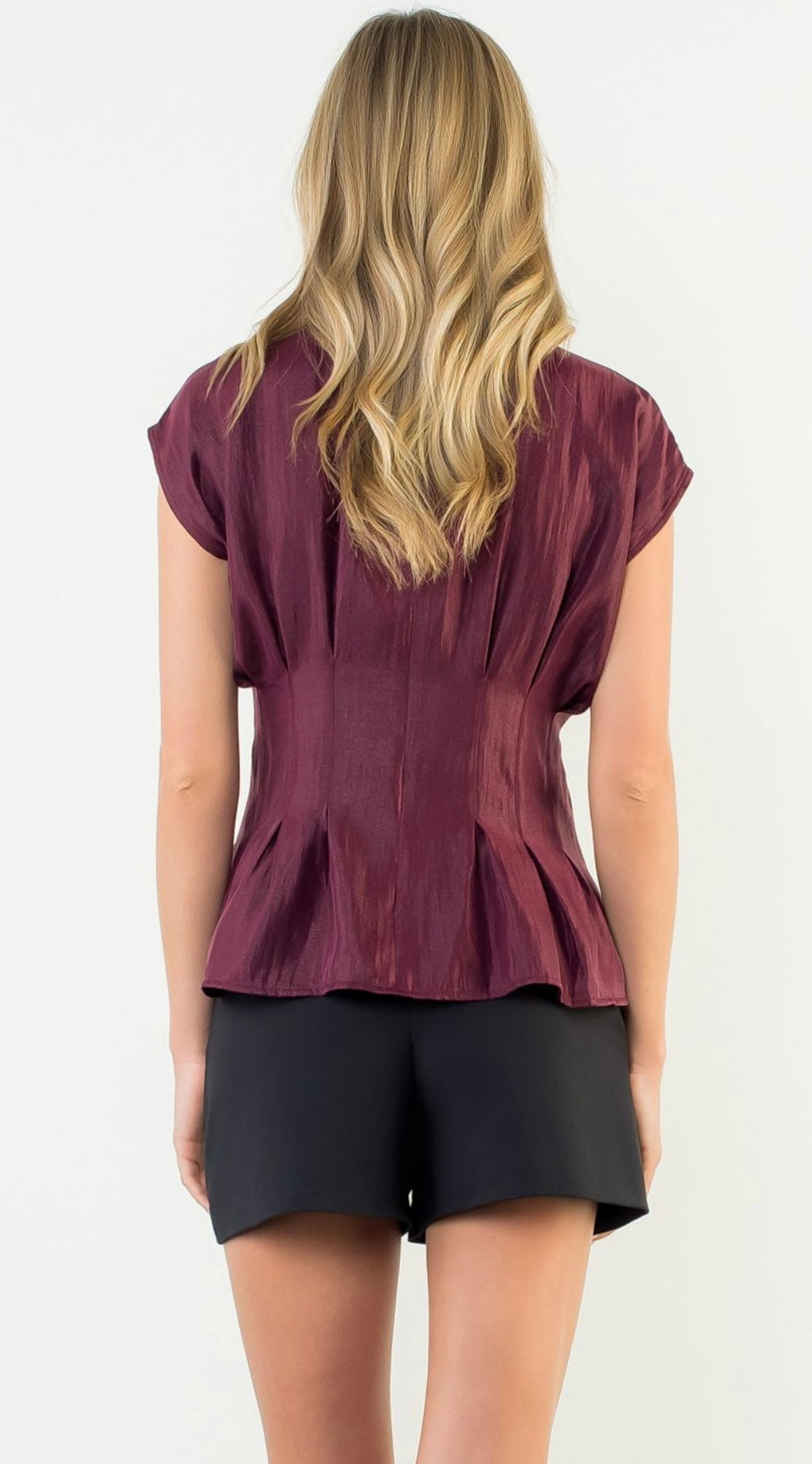 Burgundy Cinched Blouse